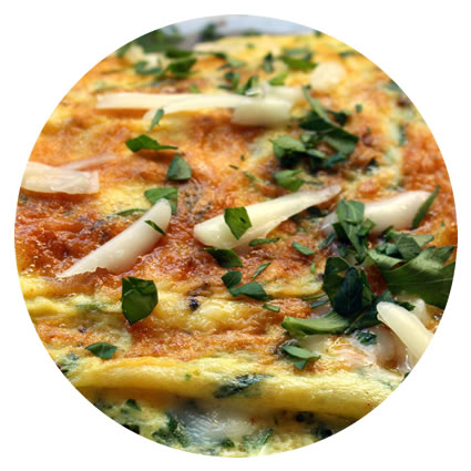 Omelet with Fresh Herbs & Romano Cheese